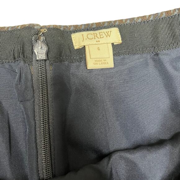 J.Crew Wool blend gray gingham print mini skirt 6 nwot - Picture 5 of 5